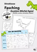 Vorschau - Mal- und Bastelvorlagen - Fasching/ Karneval Kostüm-Würfelspiel (Dinoklasse) - Deckblatt