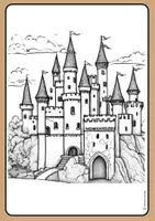 Vorschau - Stundenentwürfe - Ausmalbild - Die Burg im Mittelalter (1) - Seite 1