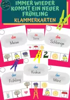 Vorschau - Fördermaterial/Inklusion - Klammerkarten: Immer wieder kommt ein neuer Frühling - Deckblatt