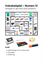 Vorschau - Spiele - Vokabelspiel für den DaF/DaZ-Unterricht. Nomen 4. (Schule) - Deckblatt