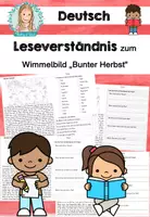 Vorschau - Arbeitsblätter - Leseverständnis zum Wimmelbild "Bunter Herbst" - Deckblatt