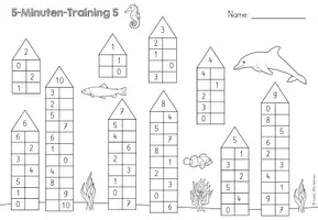 Vorschau - Arbeitsblätter - 5-Minuten-Training-Zahlzerlegung 5 - Seite 1