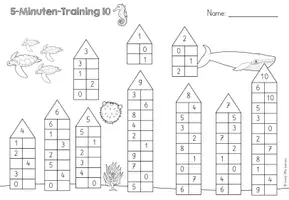 Vorschau - Arbeitsblätter - 5-Minuten-Training-Zahlzerlegung 10 - Seite 1