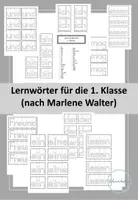 Vorschau - Arbeitsblätter - Lernwörtervorlagen (1. Klasse) nach Marlene Walter Prinzip - Deckblatt