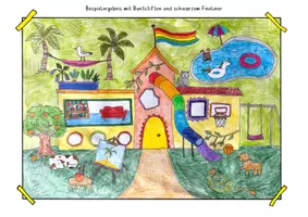 Vorschau - Stundenentwürfe - Kunst Grundschule, Traumschulen, Fantasieschule, kreative Kunststunde, fertige Kunststunde - Seite 1