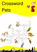 Vorschau - Arbeitsblätter - Crossword Englisch Pets - Kreuzworträtsel zu den Haustieren - Deckblatt