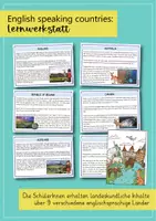 Vorschau - Arbeitsblätter - English speaking countries Lernwerkstatt (Englisch) - Seite 1