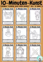 Vorschau - Arbeitsblätter - 10-Minuten-Kunst Leben auf der Burg (Klassen 2 und 3) - Deckblatt