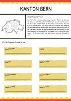 Vorschau - Arbeitsblätter - Schweizer Kantone - Bern (Arbeitsblatt + Lösung) - Deckblatt