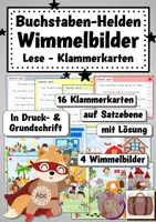 Vorschau - Fördermaterial/Inklusion - Buchstabenhelden: Wimmelbilder Lese-Klammerkarten - Deckblatt