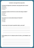 Vista previa - Hojas de trabajo - Comprensión lectora de Europa - página 1
