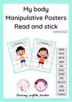 Vista previa - Tarjetas / Manipulativos - MY BODY MANIPULATIVE POSTERS A3 - página 1