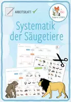 Vorschau - Arbeitsblätter - Säugetiere Systematik – Arbeitsblatt - Deckblatt