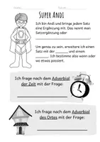 Vorschau - Arbeitsblätter - Satzgliedertraining mit den Superhelden - Andi Adverbial - Seite 2
