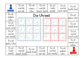Vorschau - Spiele - Bingospielfeld zum Thema "Die Uhrzeit"- volle, halbe und Viertelstunden (DaZ/ DaF) - Seite 2