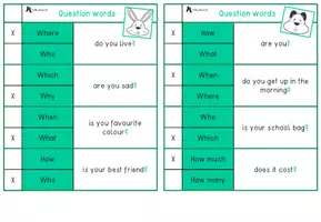 Vorschau - Spiele - Materialpaket question words - Seite 1