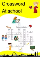 Vorschau - Arbeitsblätter - Crossword Englisch At School - Kreuzworträtsel zu Schulsachen - Deckblatt