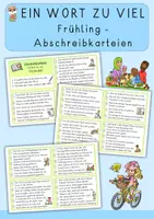 Vorschau - Fördermaterial/Inklusion - Ein Wort zu viel, Frühling, Abschreibkarteien, Lesekarteien - Deckblatt