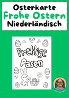 Vorschau - Mal- und Bastelvorlagen - Ausmalkarte "Frohe Ostern" auf Niederländisch - Deckblatt