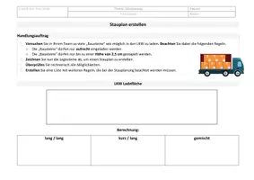 Vorschau - Arbeitsblätter - Stauplan erstellen mit "Bausteinen" - Deckblatt