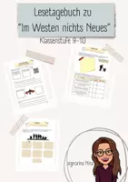 Vorschau - Unterrichtsreihen - Lesetagebuch "Im Westen nichts Neues" - mit Lösungen - Deckblatt