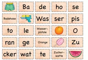 Vorschau - Spiele - Streichholzschachtelwörter "Sommer" - Seite 1