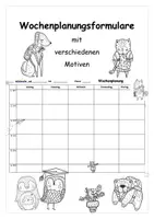 Vorschau - Anderer Materialtyp - Wochenplanungsformulare mit verschiedenen Motiven - Deckblatt