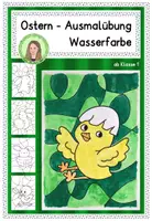 Vorschau - Mal- und Bastelvorlagen - Kunstidee Ostern - Ausmalübung Wasserfarben - Deckblatt