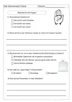 Vorschau - Arbeitsblätter - Quiz zum Demokratie-Check - mit Lösung - Deckblatt