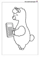 Vorschau - Mal- und Bastelvorlagen - Alpaka Ausmalbild - Malvorlage - Seite 1