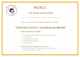 Aperçu - Apprentissages en autonomie - Construire et Ecrire les lettres des abeilles - Page 1