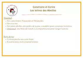 Aperçu - Apprentissages en autonomie - Construire et Ecrire les lettres des abeilles - Page 2