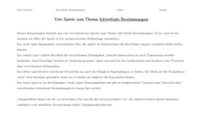 Vorschau - Spiele - Vier Spiele zum Thema Adverbiale Bestimmungen - Seite 1