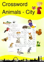 Vorschau - Arbeitsblätter - Crossword Englisch Animals in the City - Kreuzworträtsel Tiere in der Stadt - Deckblatt