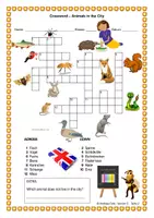 Vorschau - Arbeitsblätter - Crossword Englisch Animals in the City - Kreuzworträtsel Tiere in der Stadt - Seite 1