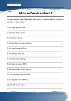 Vorschau - Arbeitsblätter - Arbeitsblatt Aktiv zu Passiv einfach - Deckblatt