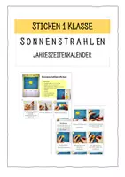 Vorschau - Bildkarten - Sonnenstrahlen sticken - Freies Sticken - 1 JGST - Jahreszeitenkalender - Deckblatt