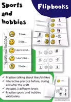 Vista previa - Hojas de trabajo - Sports and Hobbies Flipbook craft | ESL EFL Resource - Portada