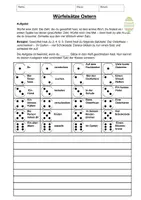Vorschau - Arbeitsblätter - Würfelsätze Thema Ostern - Deckblatt