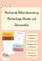 Vorschau - Unterrichtsreihen - Wachsende Materialsammlung: Wochentage, Monate und Jahreszeiten - Deckblatt