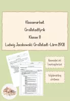 Vorschau - Klassenarbeiten - Klassenarbeit Großstadtlyrik Klasse 8 Ludwig Jacobowski: Großstadt-Lärm (1901) - Deckblatt