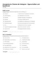 Vorschau - Arbeitsblätter - Anorganische Chemie der Halogene - Eigenschaften und Reaktionen (Infotext und Übungen) - Seite 1