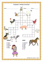 Vorschau - Arbeitsblätter - Crossword Englisch Animals on the Farm - Kreuzworträtsel Tiere auf dem Bauernhof - Seite 1