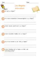 Vorschau - Arbeitsblätter - Los Angeles Arbeitsblatt 2. und 3.Klasse Deutsch, DaZ / DaF Vertretungsstunde mit Loesungen - Deckblatt