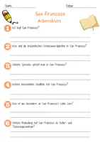 Vorschau - Arbeitsblätter - San Francisco Arbeitsblatt 2. und 3.Klasse Deutsch, DaZ / DaF Vertretungsstunde mit Loesungen - Deckblatt