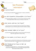 Vorschau - Arbeitsblätter - San Francisco Arbeitsblatt 2. und 3.Klasse Deutsch, DaZ / DaF Vertretungsstunde mit Loesungen - Seite 1