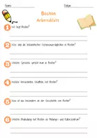 Vorschau - Arbeitsblätter - Boston Arbeitsblatt 2. und 3. Klasse Deutsch, DaZ / DaF Vertretungsstunde mit Loesungen - Deckblatt