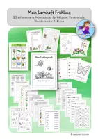Vorschau - Unterrichtsreihen - Frühling Lernheft - Inklusion, Förderschule, Vorschule, Kindergarten - Deckblatt