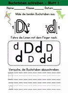 Vorschau - Mal- und Bastelvorlagen - Buchstabeneinführung 1. Klasse - Buchstabe D/d - Grundschrift - Seite 2