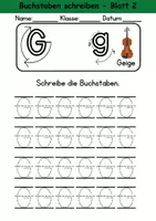 Vorschau - Mal- und Bastelvorlagen - Buchstabeneinführung 1. Klasse - Buchstabe G/g - Grundschrift - Seite 3